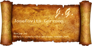 Josefovits Gerzson névjegykártya