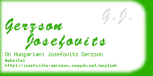 gerzson josefovits business card